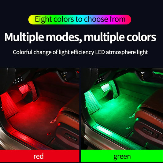 Car Foot Light Ambient Light Atmosphere Decorative Lamp RGB Decorative Lamp LED Car Interior Remote APP Control