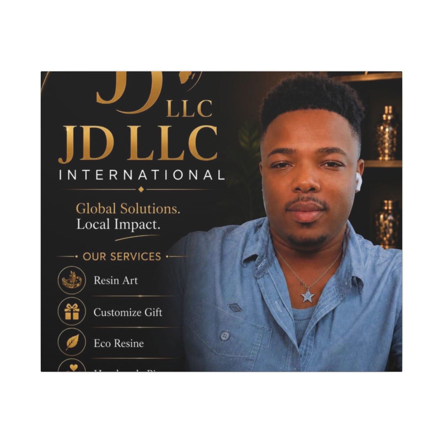 Matte Stretched Canvas - JD LLC International Business Portrait (Customizable)