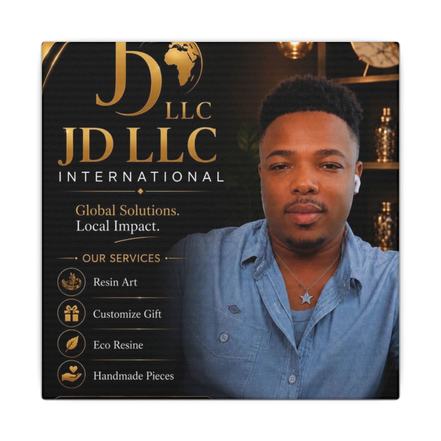 Matte Stretched Canvas - JD LLC International Business Portrait (Customizable)