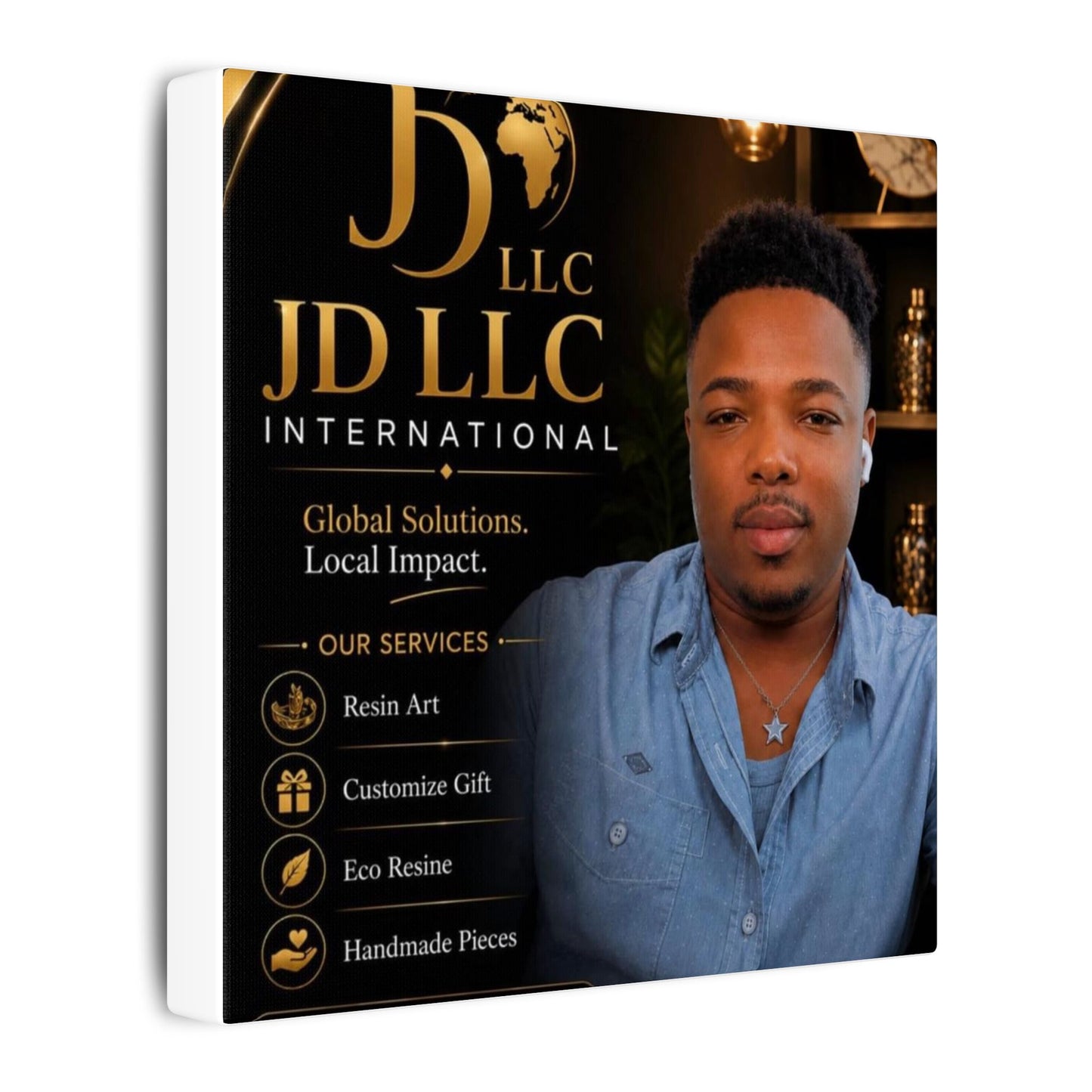 Matte Stretched Canvas - JD LLC International Business Portrait (Customizable)