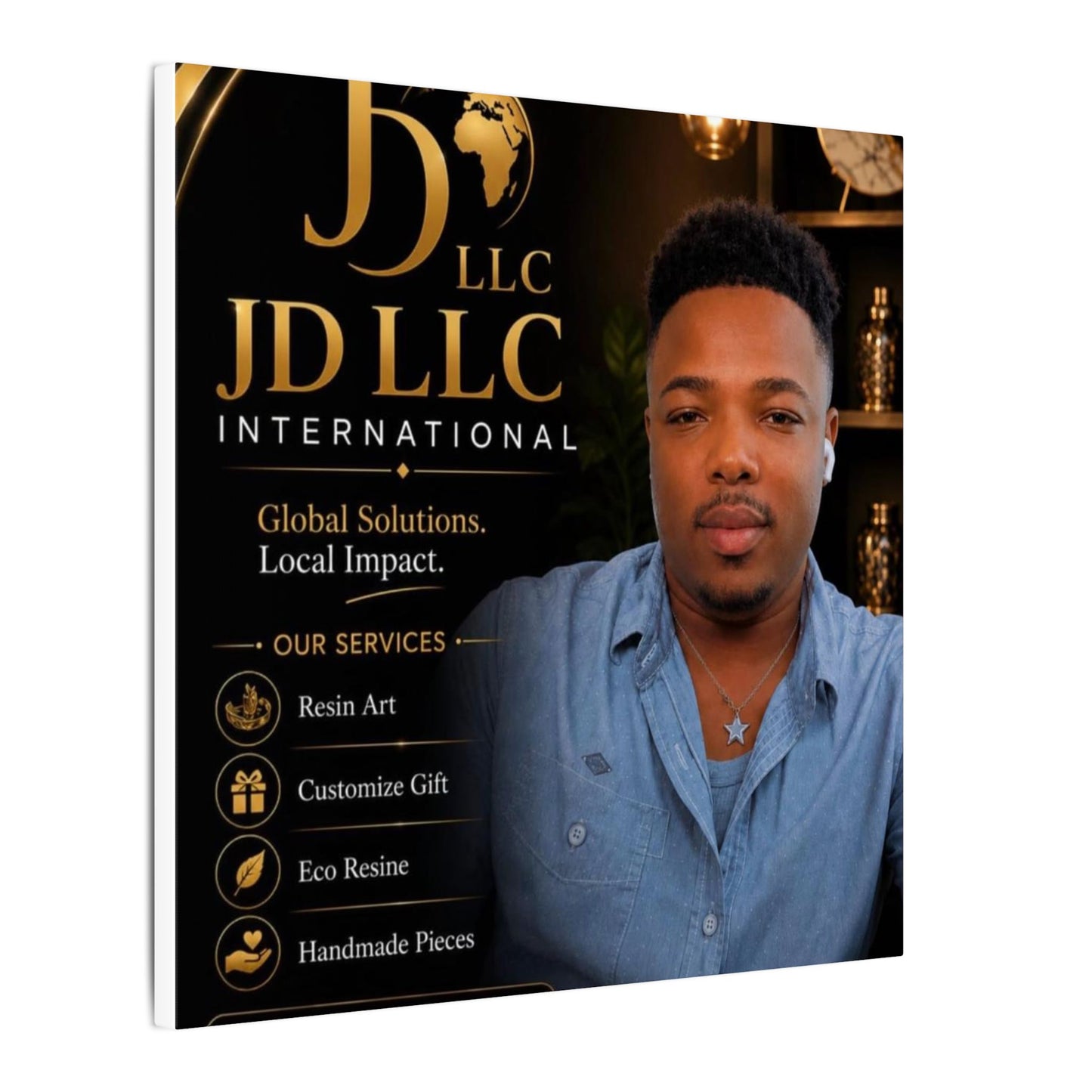 Matte Stretched Canvas - JD LLC International Business Portrait (Customizable)