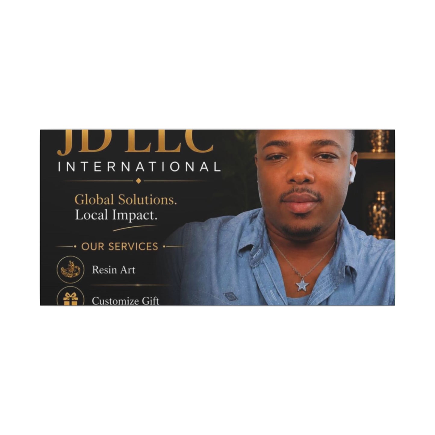 Matte Stretched Canvas - JD LLC International Business Portrait (Customizable)