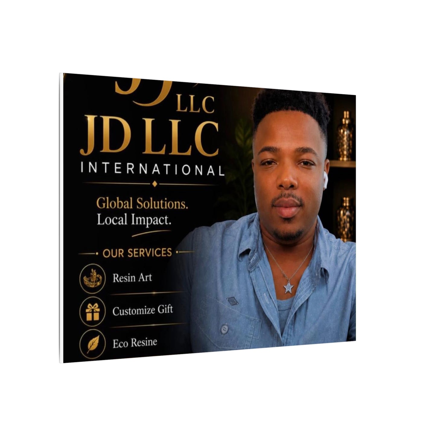 Matte Stretched Canvas - JD LLC International Business Portrait (Customizable)