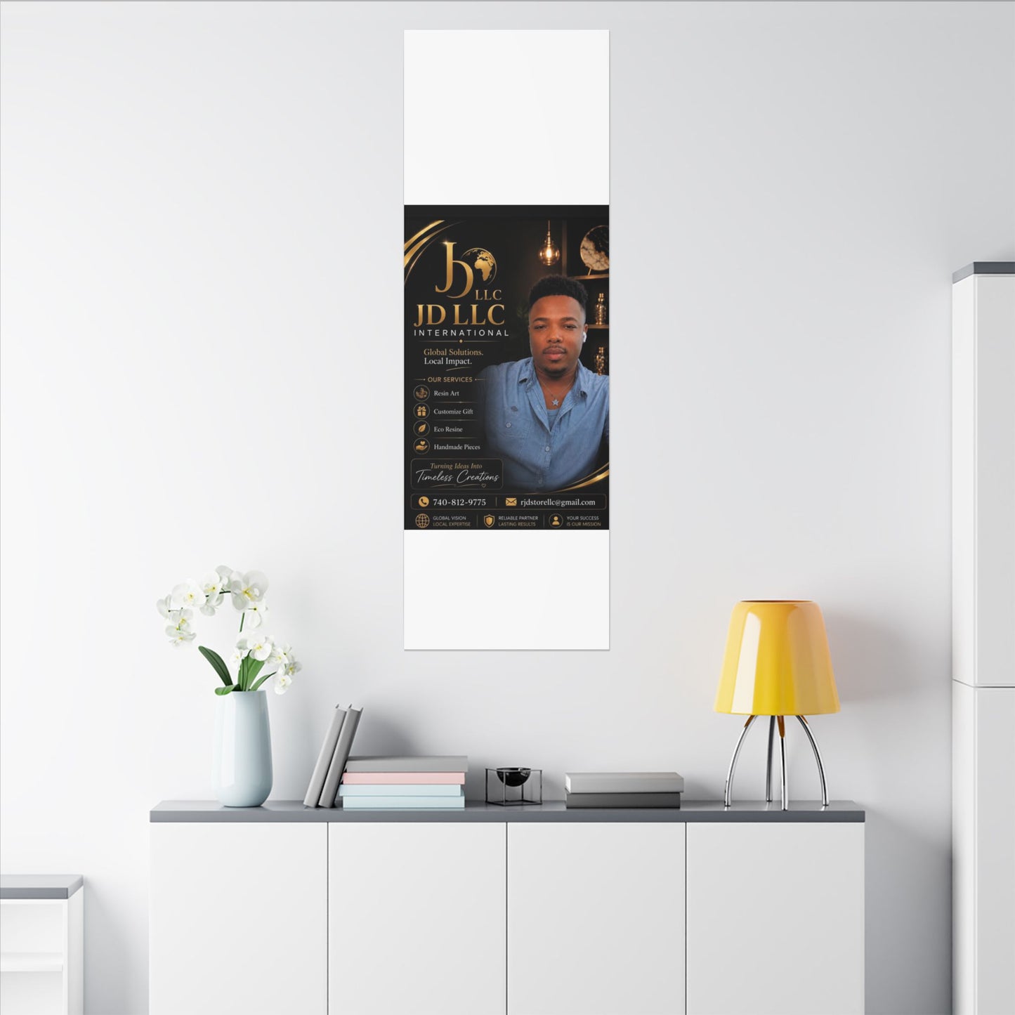 Matte Stretched Canvas - JD LLC International Business Portrait (Customizable)
