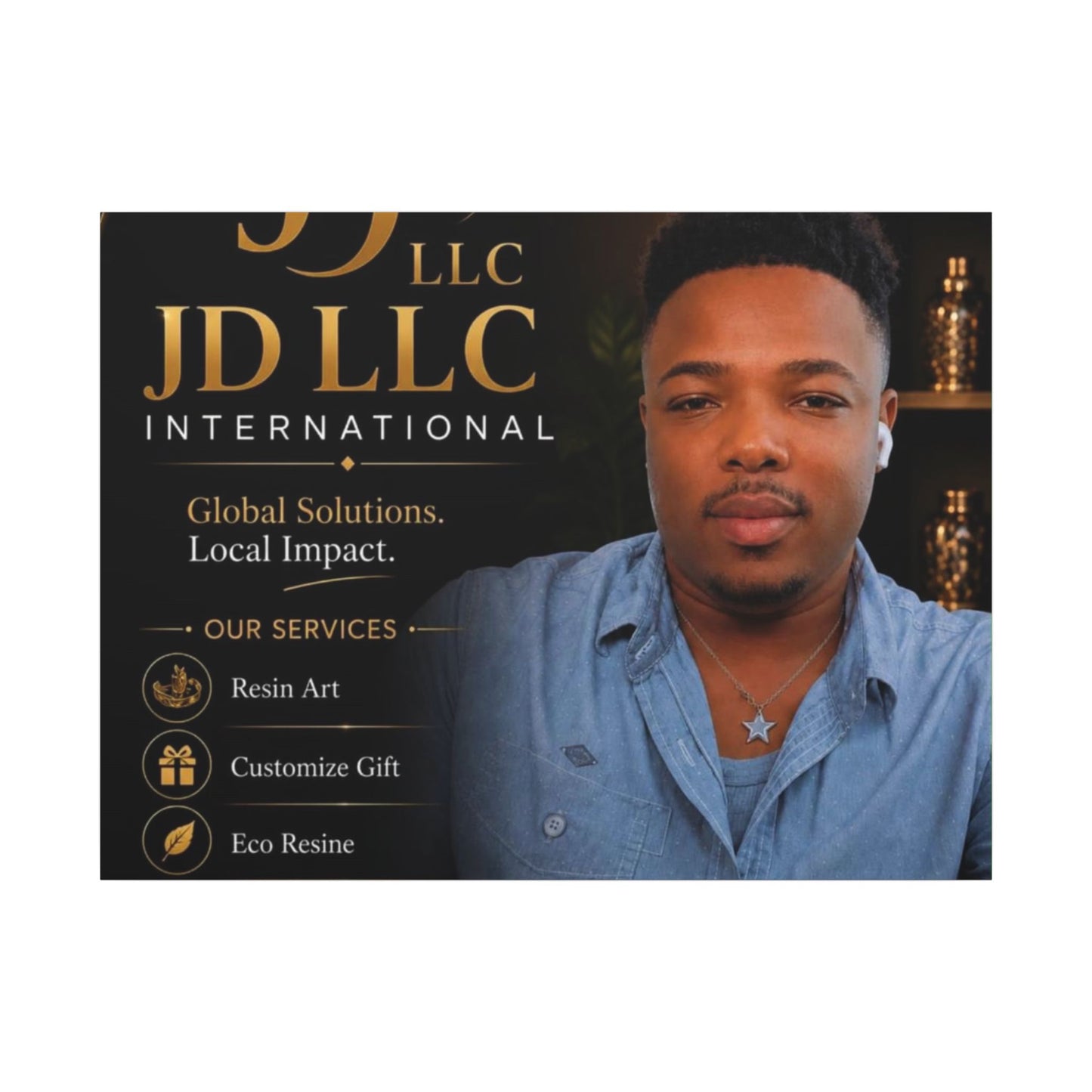 Matte Stretched Canvas - JD LLC International Business Portrait (Customizable)