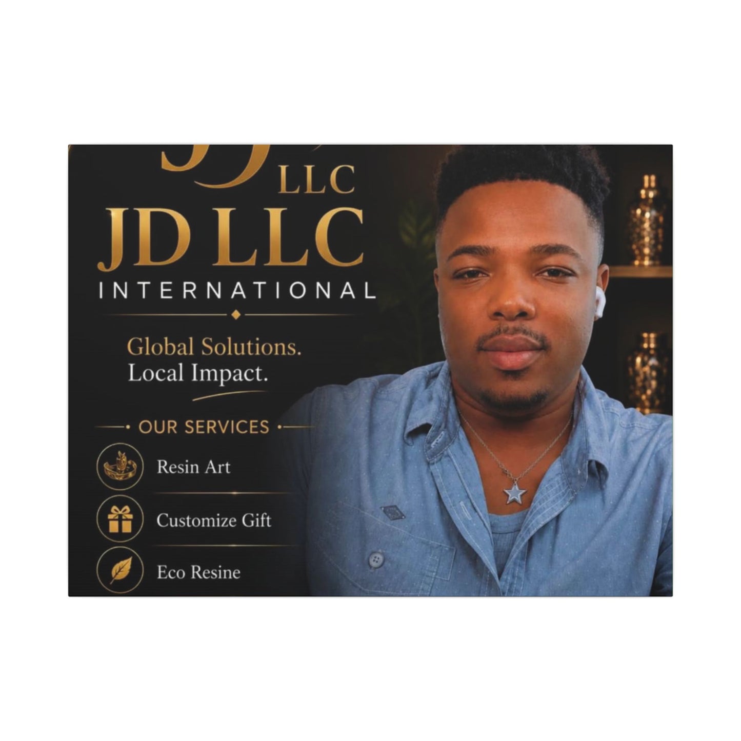 Matte Stretched Canvas - JD LLC International Business Portrait (Customizable)