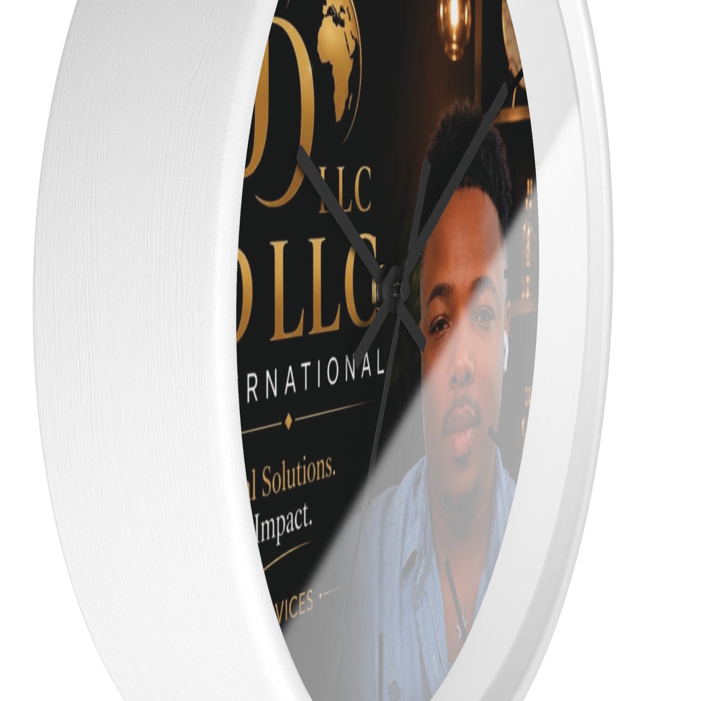 JD LLC International Branded Wall Clock — Personalized Business Logo Clock
