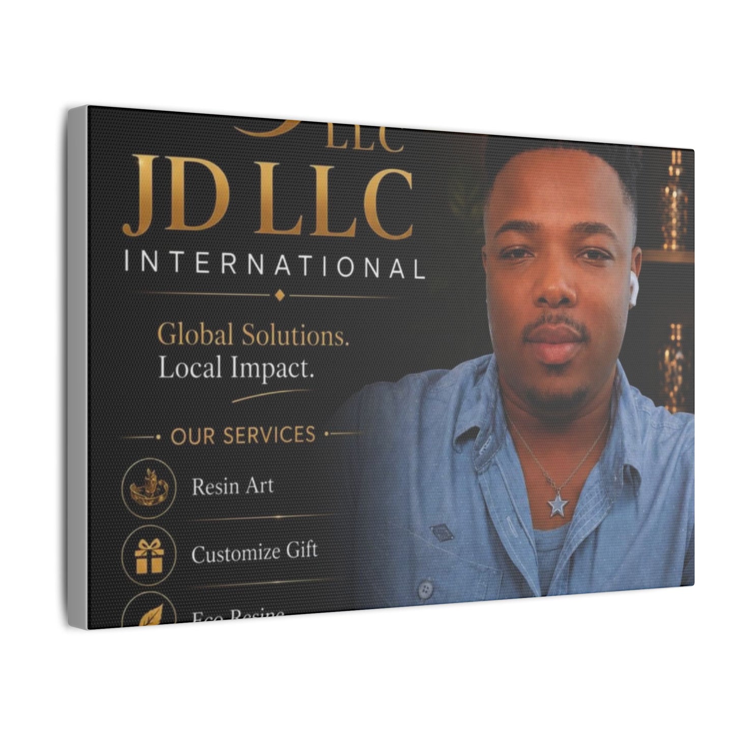 Matte Stretched Canvas - JD LLC International Business Portrait (Customizable)