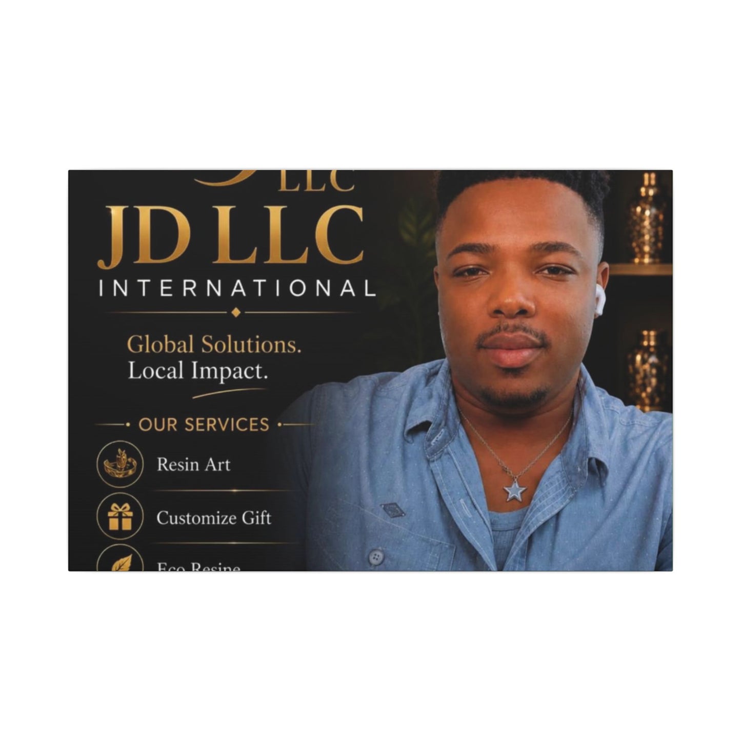 Matte Stretched Canvas - JD LLC International Business Portrait (Customizable)
