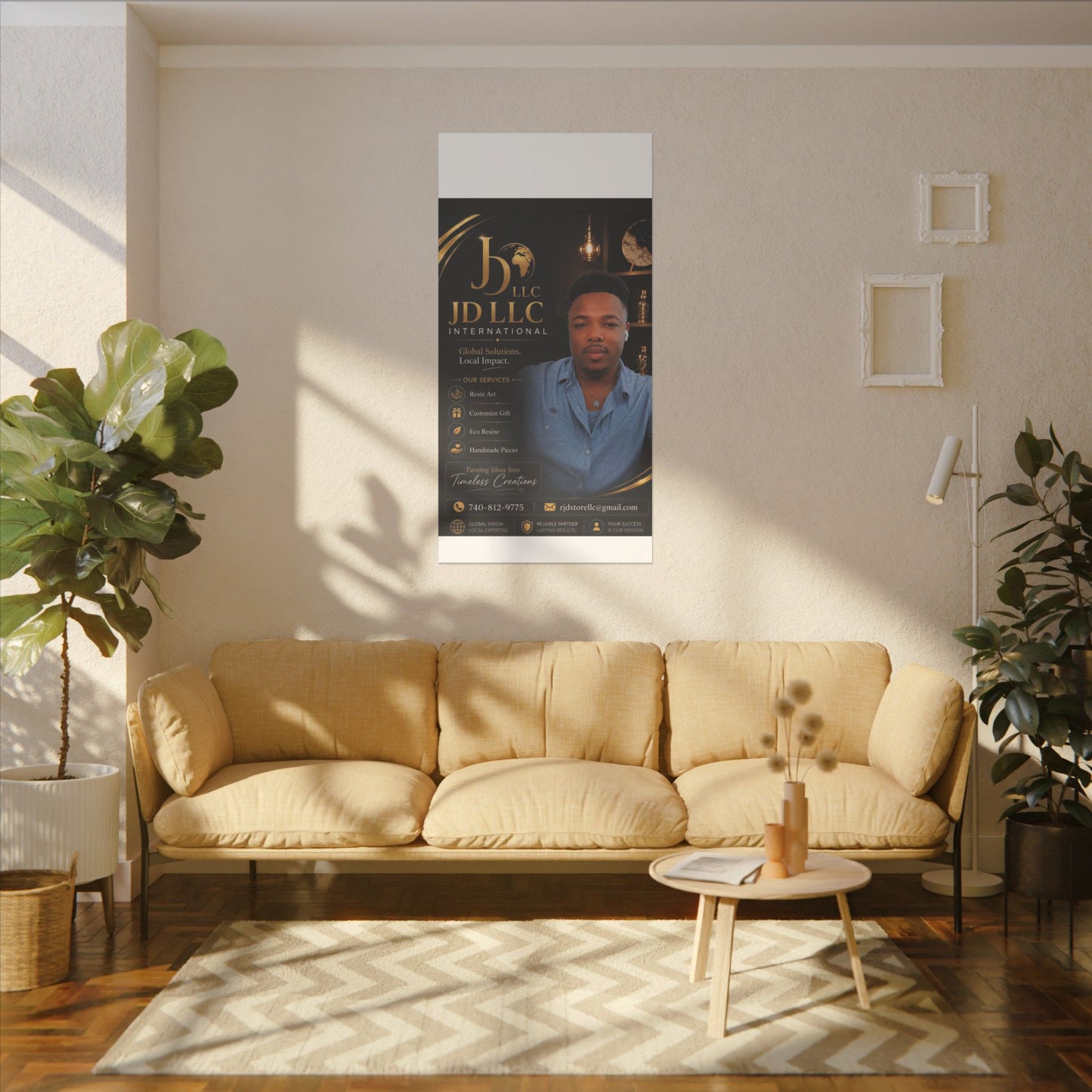Matte Stretched Canvas - JD LLC International Business Portrait (Customizable)