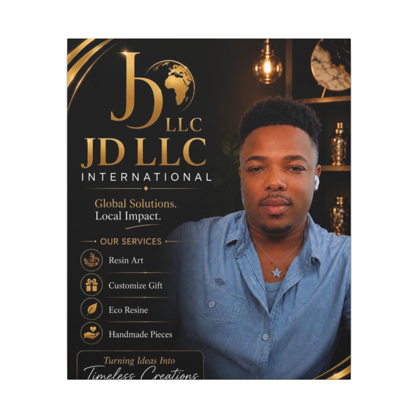Matte Stretched Canvas - JD LLC International Business Portrait (Customizable)
