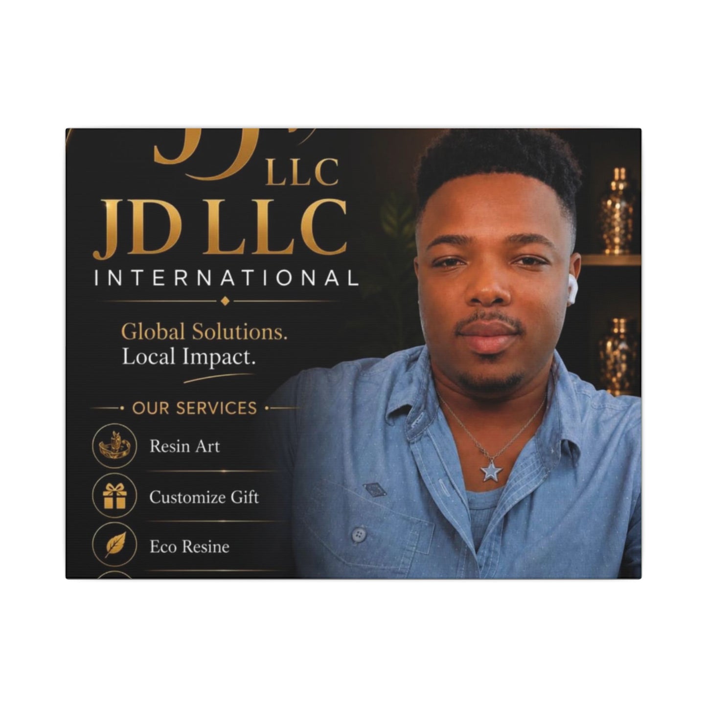 Matte Stretched Canvas - JD LLC International Business Portrait (Customizable)