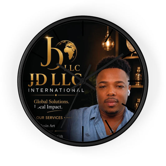 JD LLC International Branded Wall Clock — Personalized Business Logo Clock