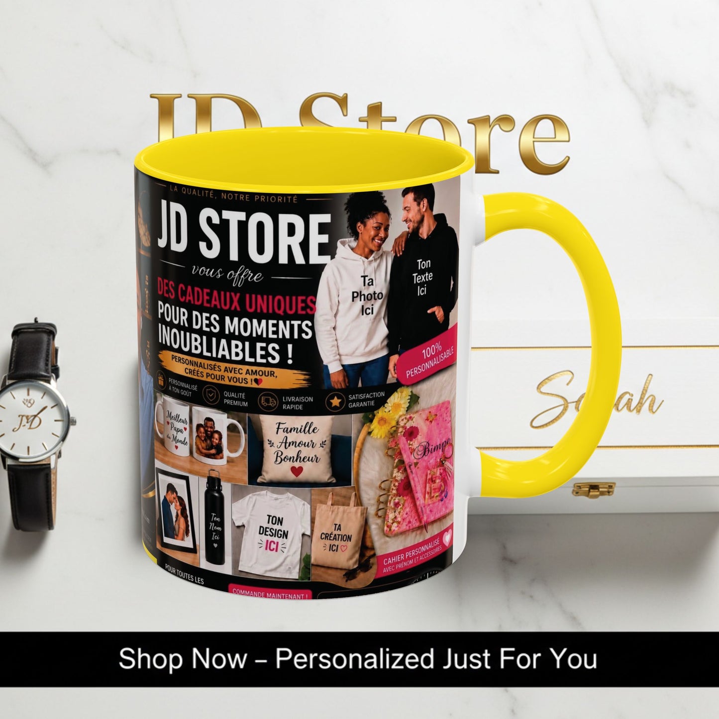 Photo Logo Accent Coffee Mug — Custom Branded Promotional Mug