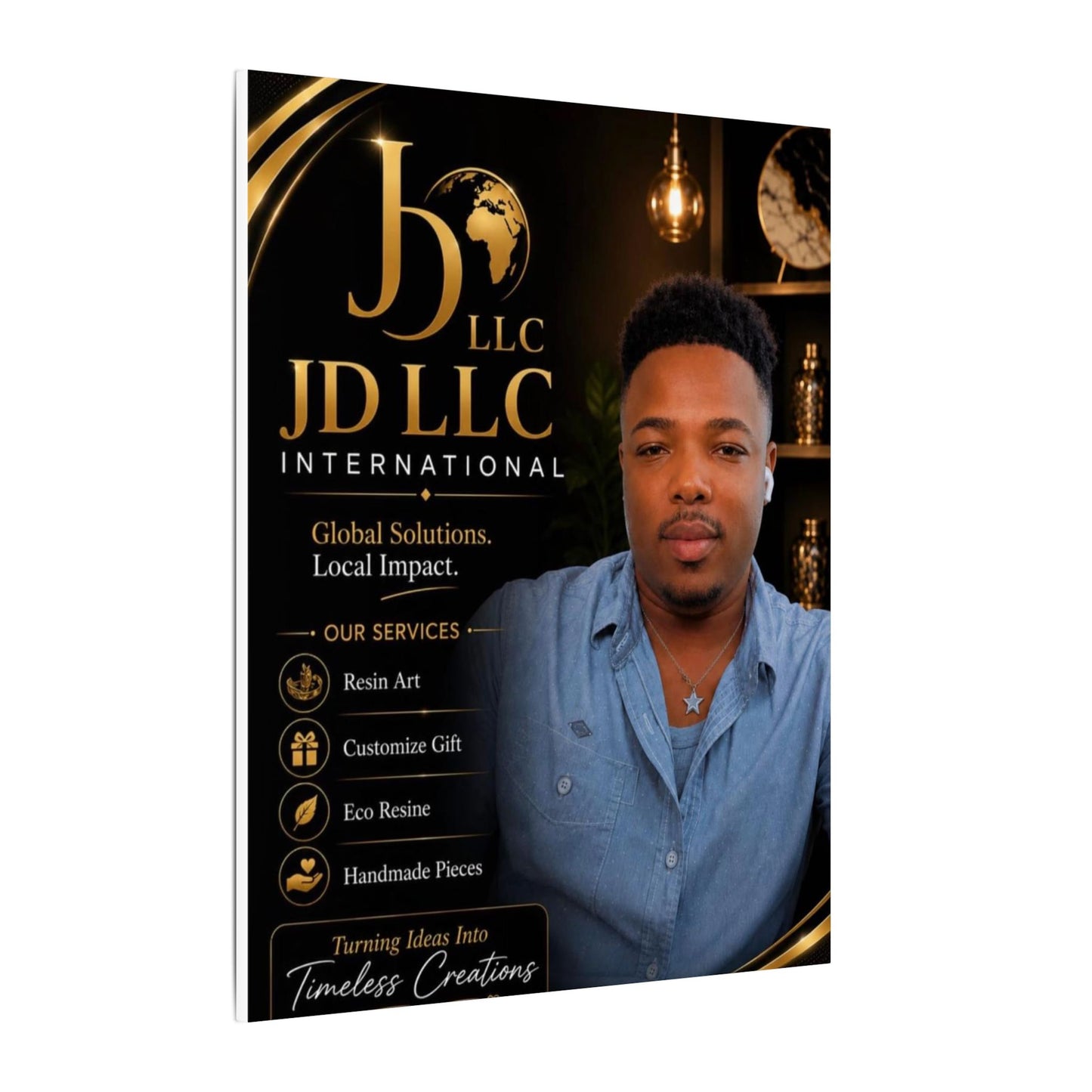 Matte Stretched Canvas - JD LLC International Business Portrait (Customizable)