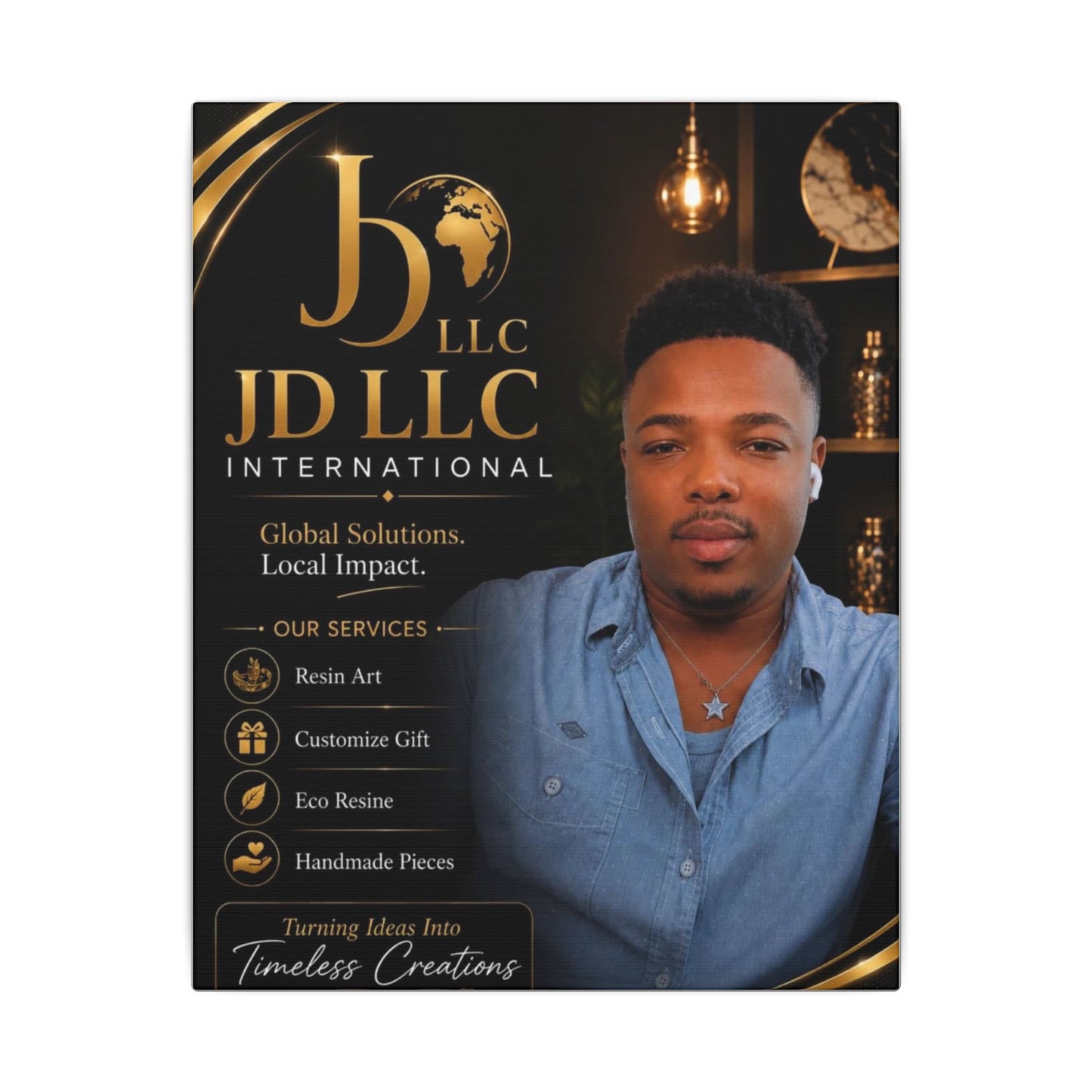 Matte Stretched Canvas - JD LLC International Business Portrait (Customizable)