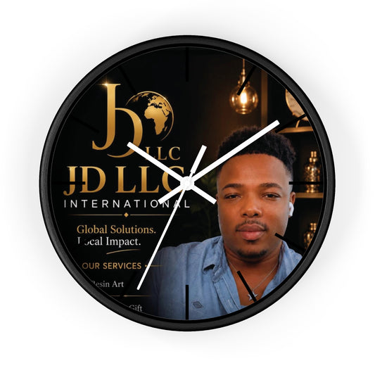 JD LLC International Branded Wall Clock — Personalized Business Logo Clock