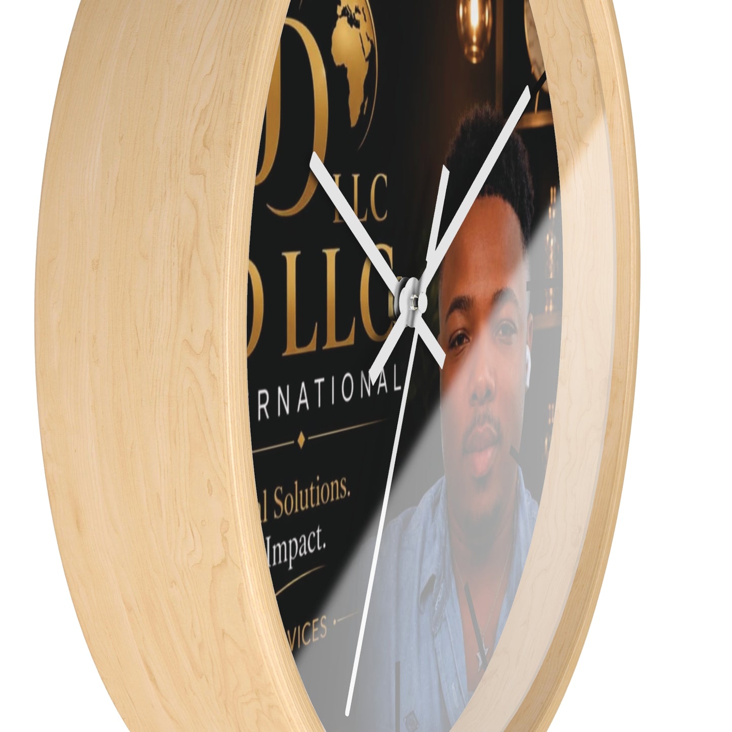 JD LLC International Branded Wall Clock — Personalized Business Logo Clock