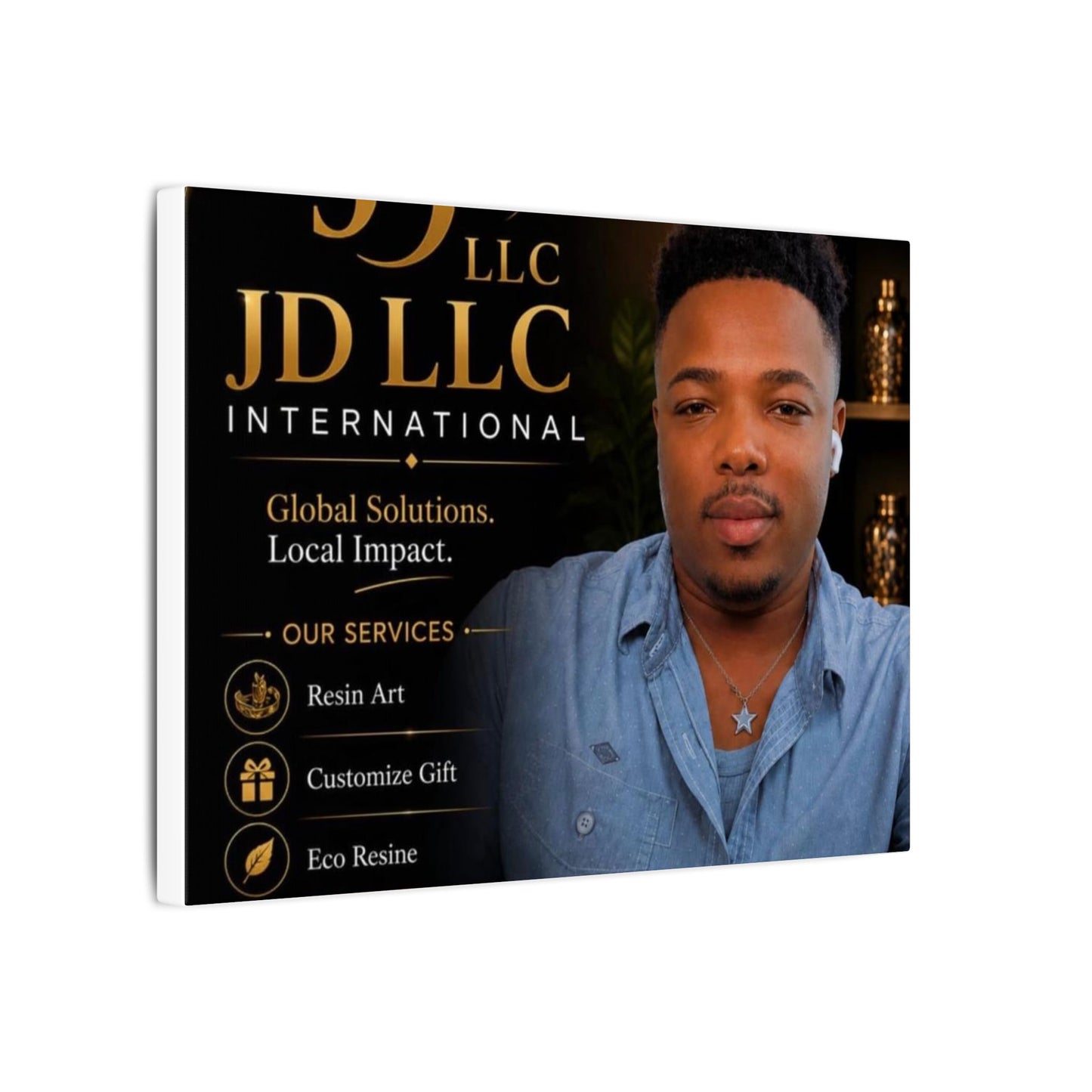 Matte Stretched Canvas - JD LLC International Business Portrait (Customizable)