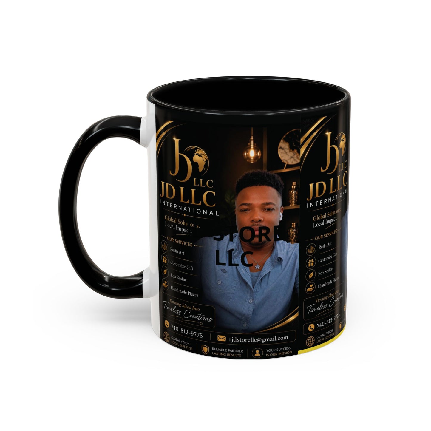 Photo Logo Accent Coffee Mug — Custom Branded Promotional Mug