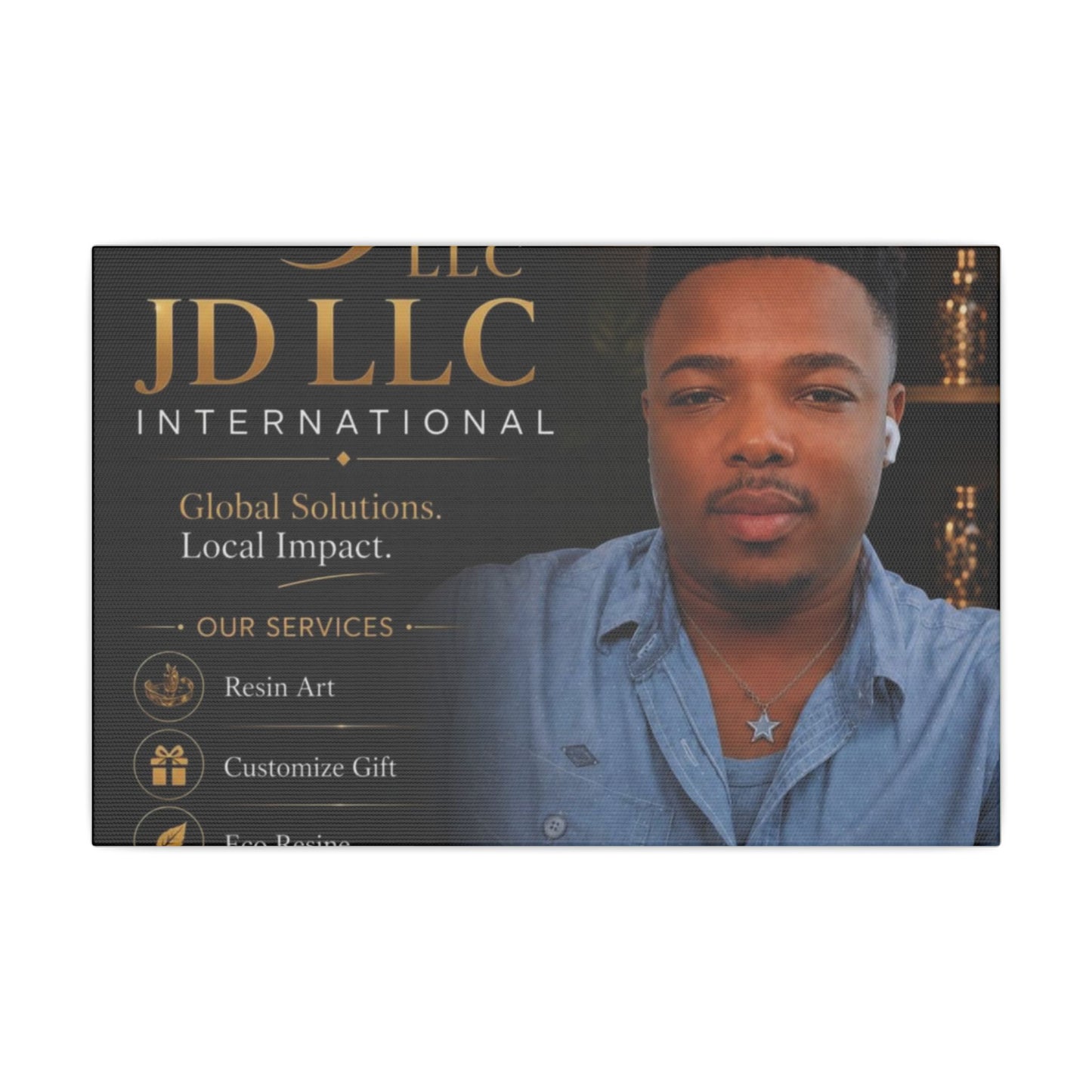 Matte Stretched Canvas - JD LLC International Business Portrait (Customizable)