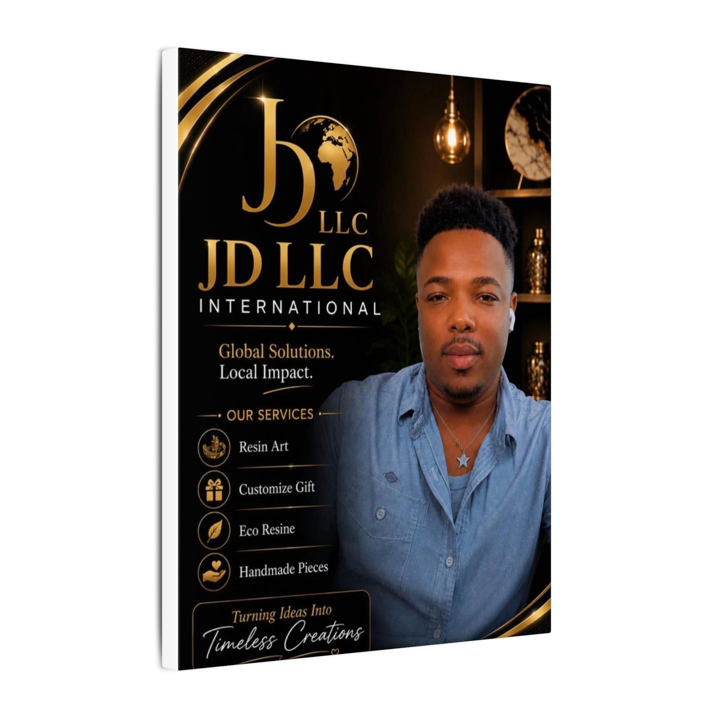 Matte Stretched Canvas - JD LLC International Business Portrait (Customizable)