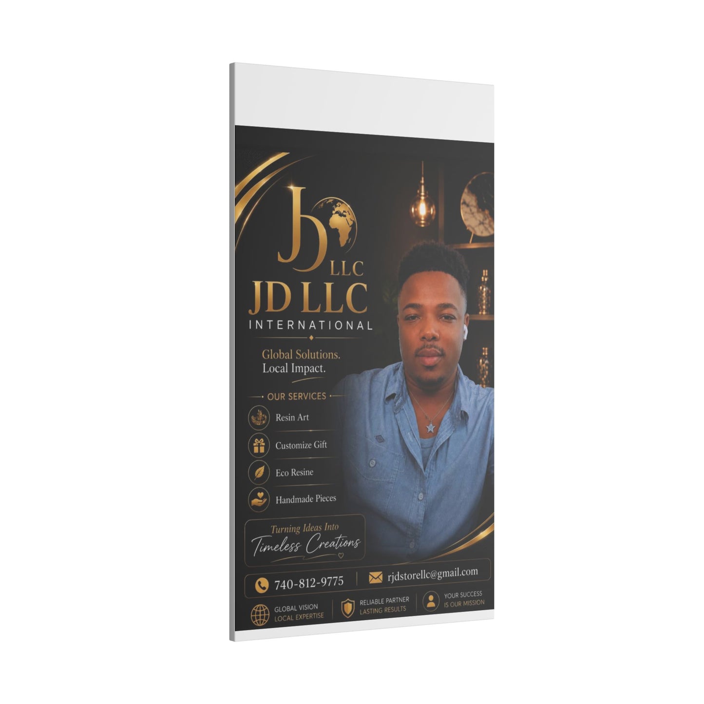 Matte Stretched Canvas - JD LLC International Business Portrait (Customizable)