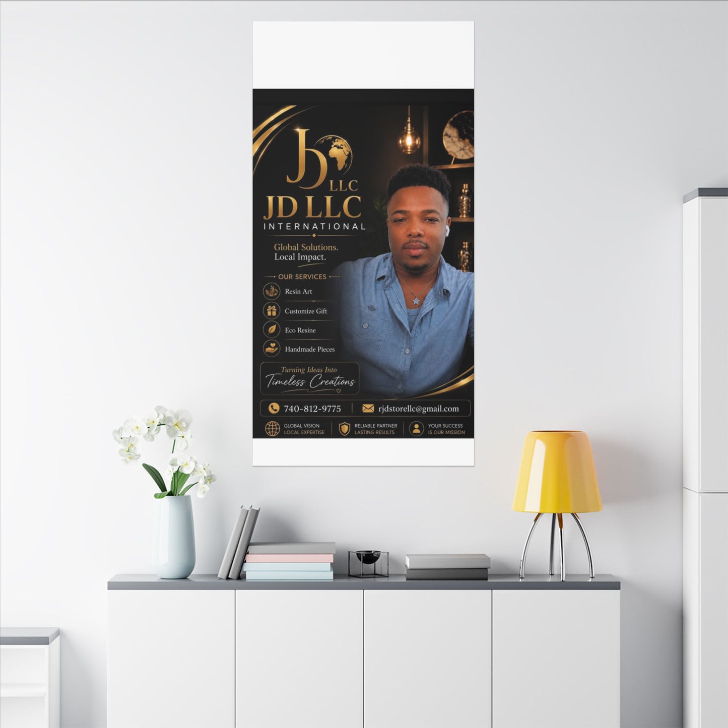 Matte Stretched Canvas - JD LLC International Business Portrait (Customizable)