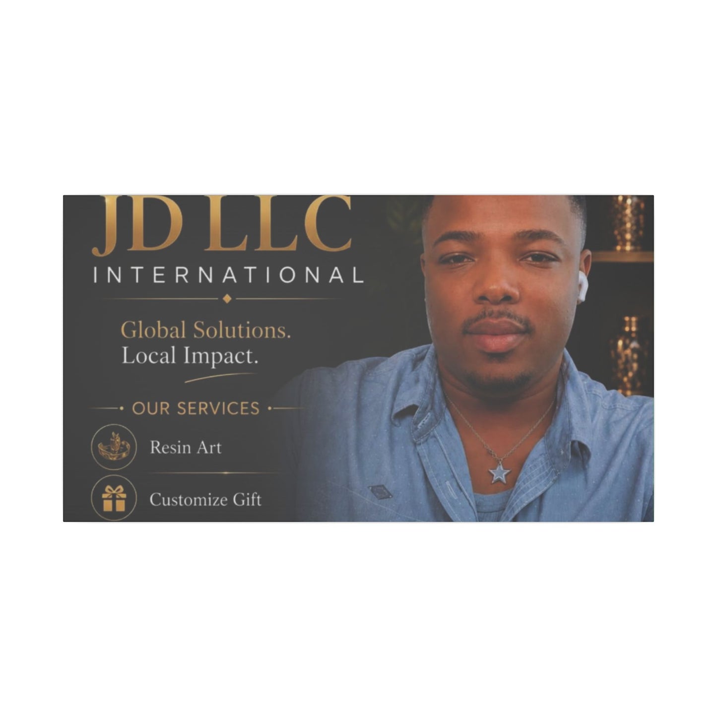 Matte Stretched Canvas - JD LLC International Business Portrait (Customizable)