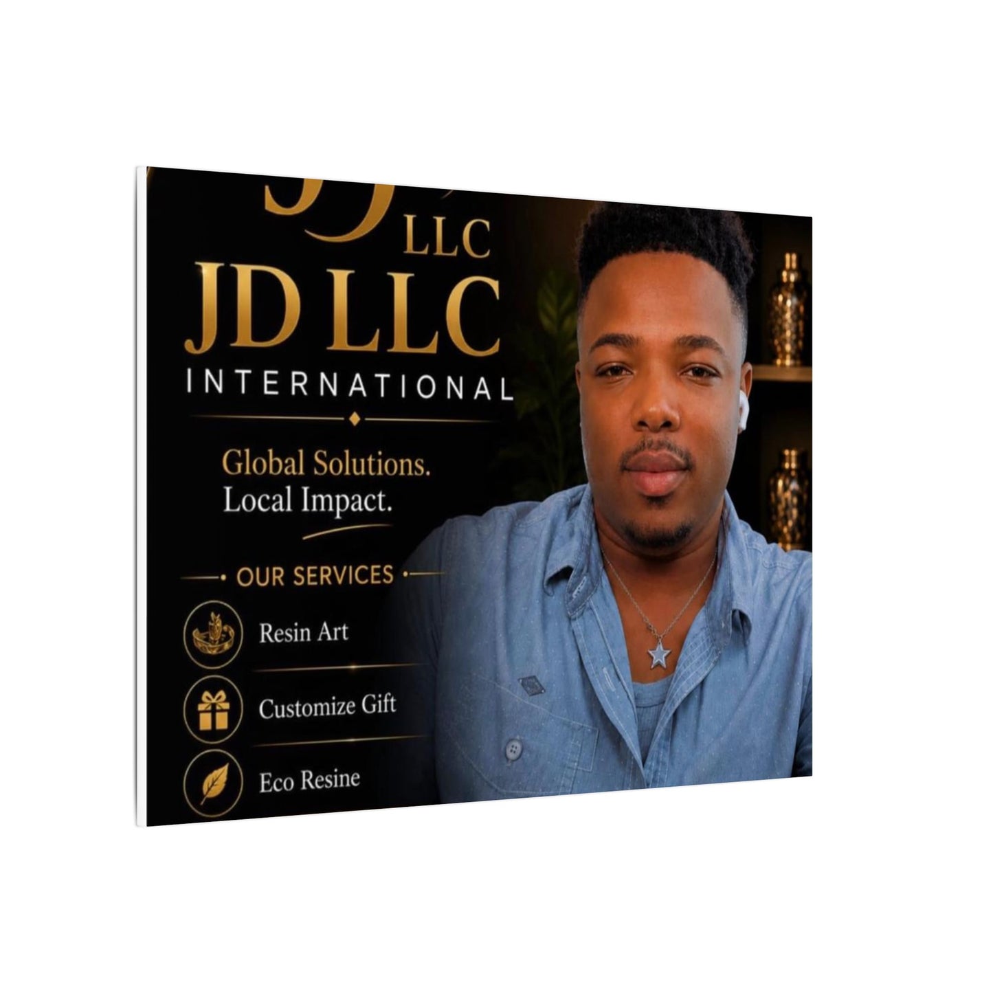 Matte Stretched Canvas - JD LLC International Business Portrait (Customizable)