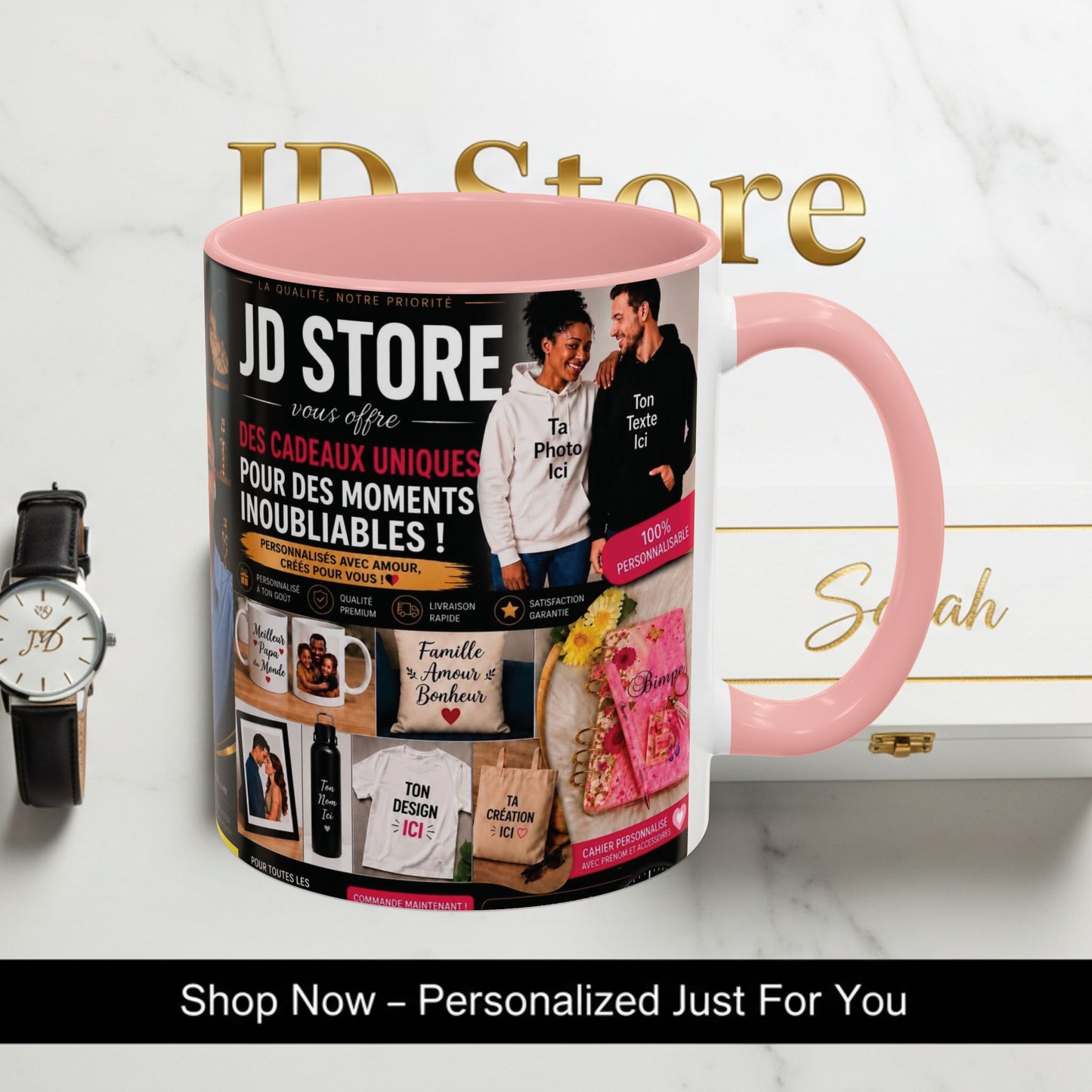 Photo Logo Accent Coffee Mug — Custom Branded Promotional Mug