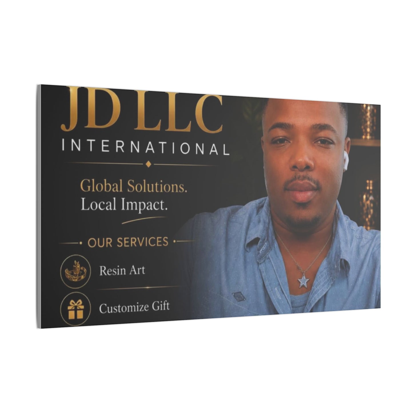 Matte Stretched Canvas - JD LLC International Business Portrait (Customizable)