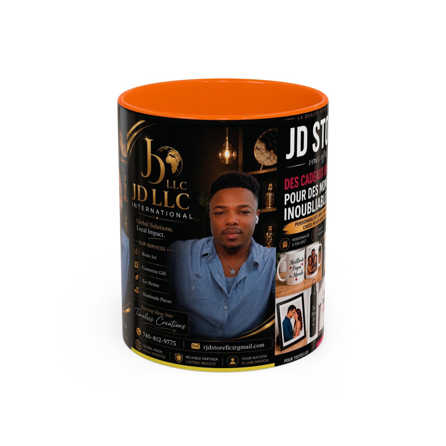 Photo Logo Accent Coffee Mug — Custom Branded Promotional Mug