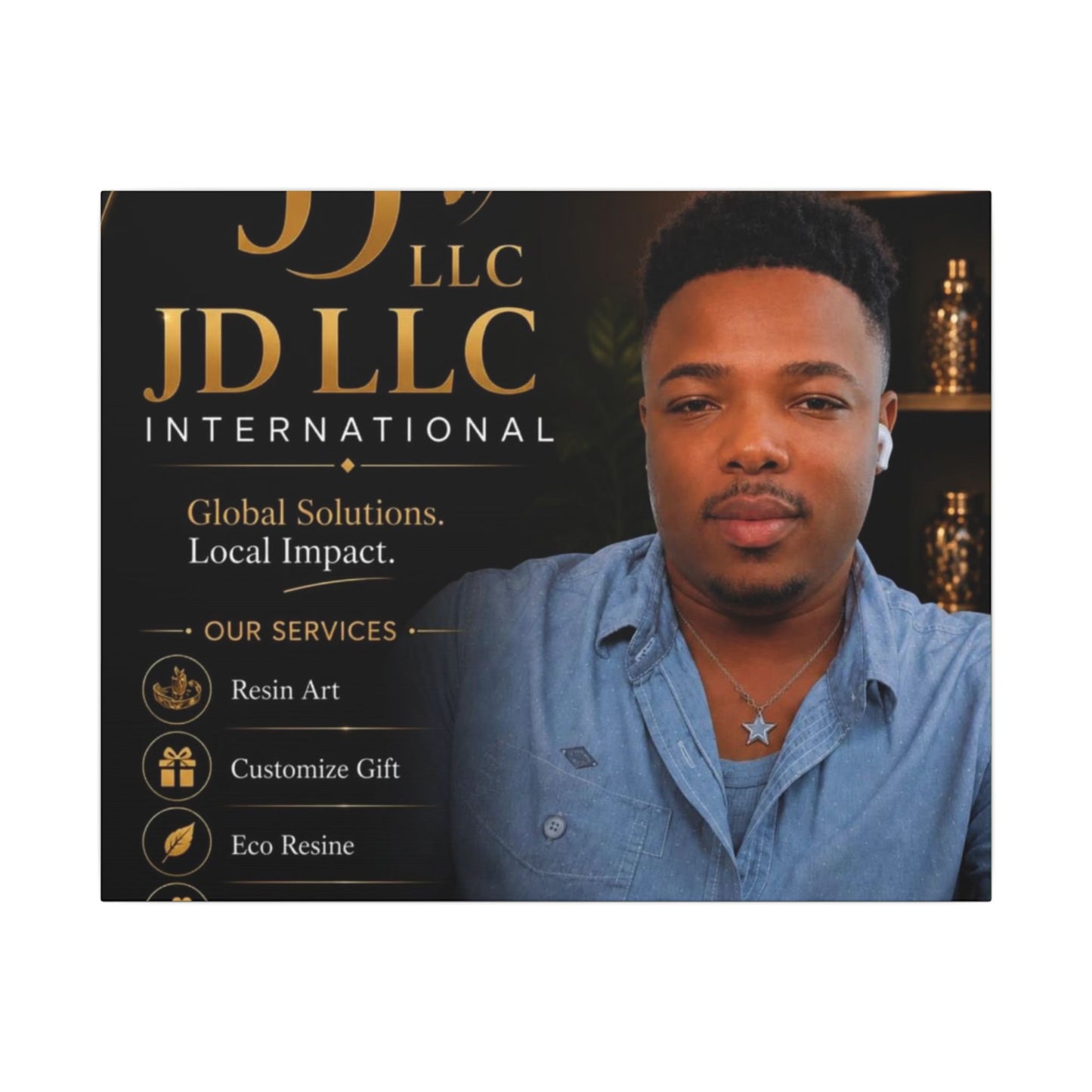Matte Stretched Canvas - JD LLC International Business Portrait (Customizable)