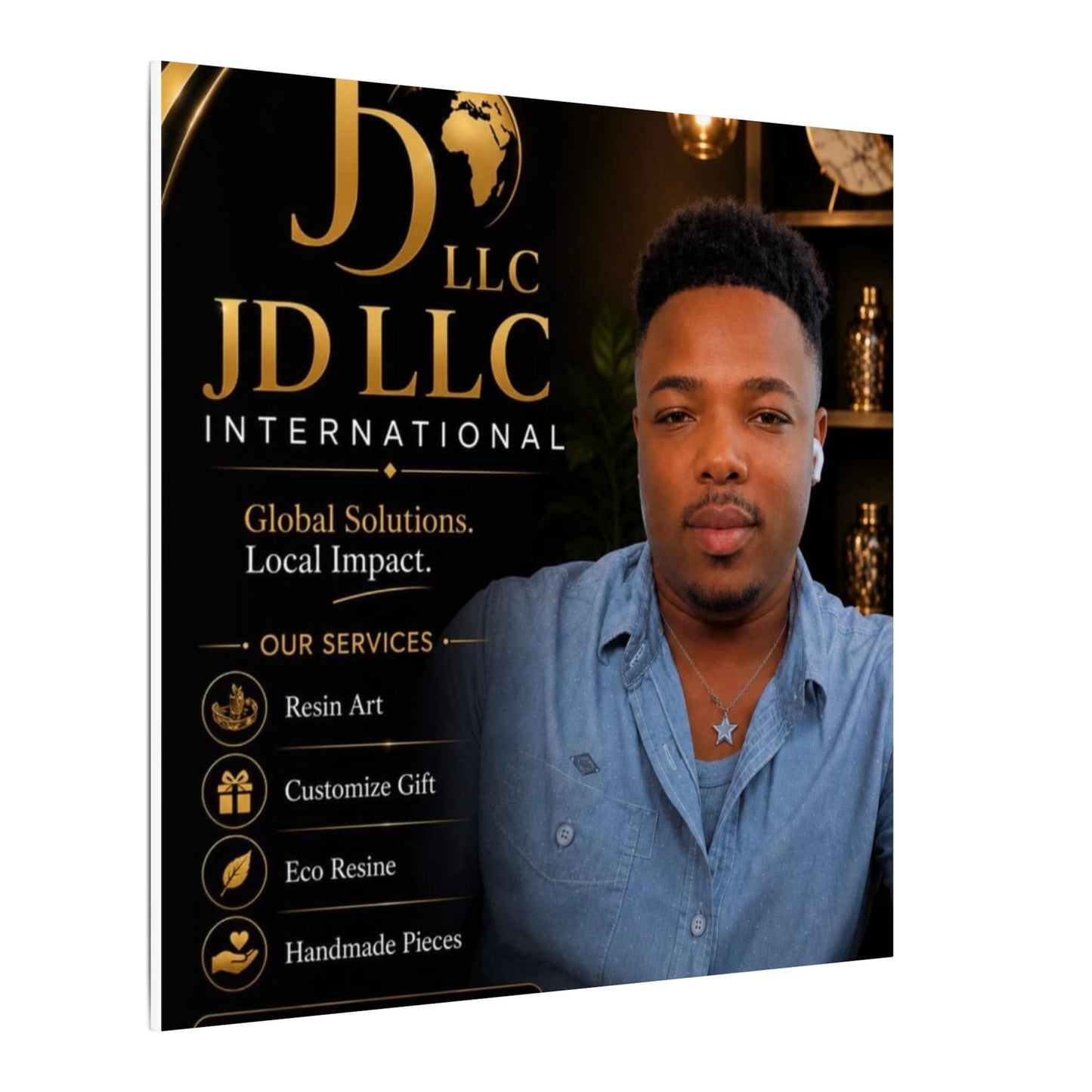 Matte Stretched Canvas - JD LLC International Business Portrait (Customizable)