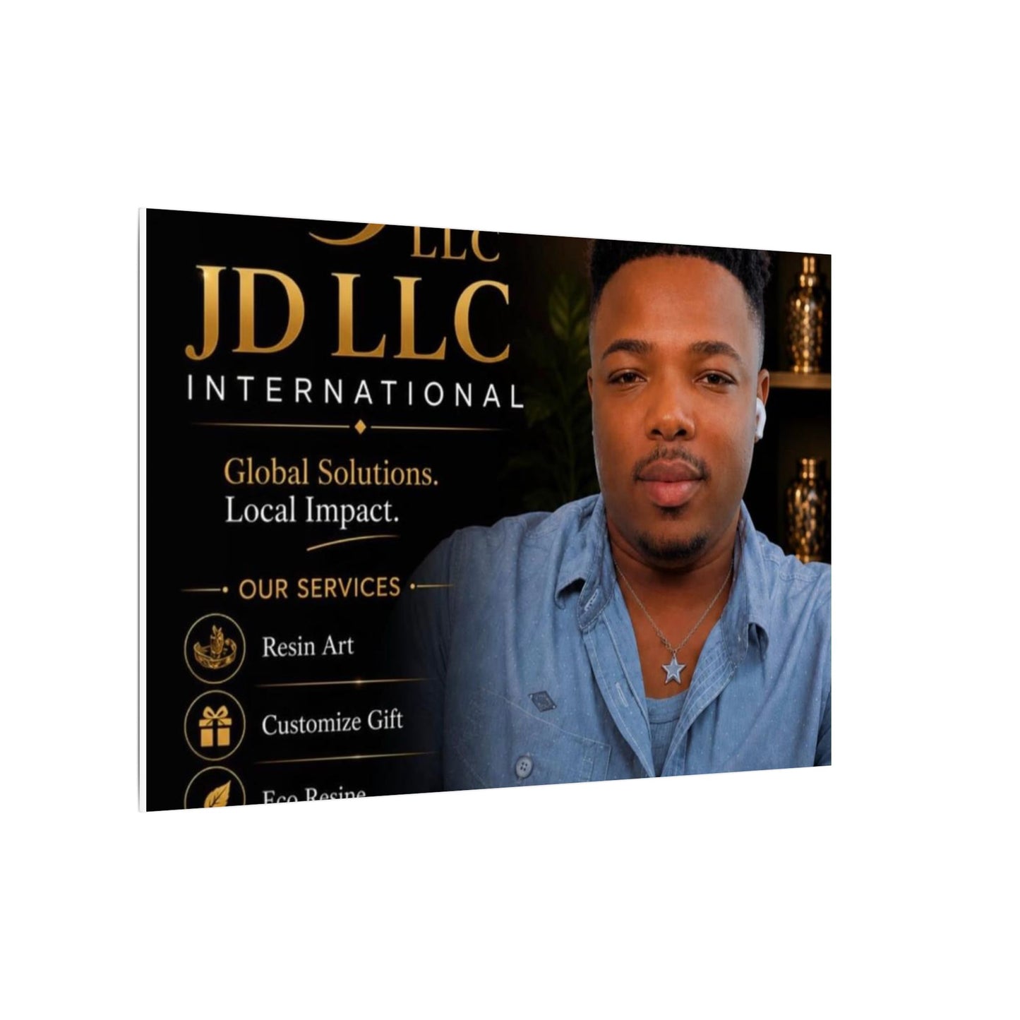 Matte Stretched Canvas - JD LLC International Business Portrait (Customizable)
