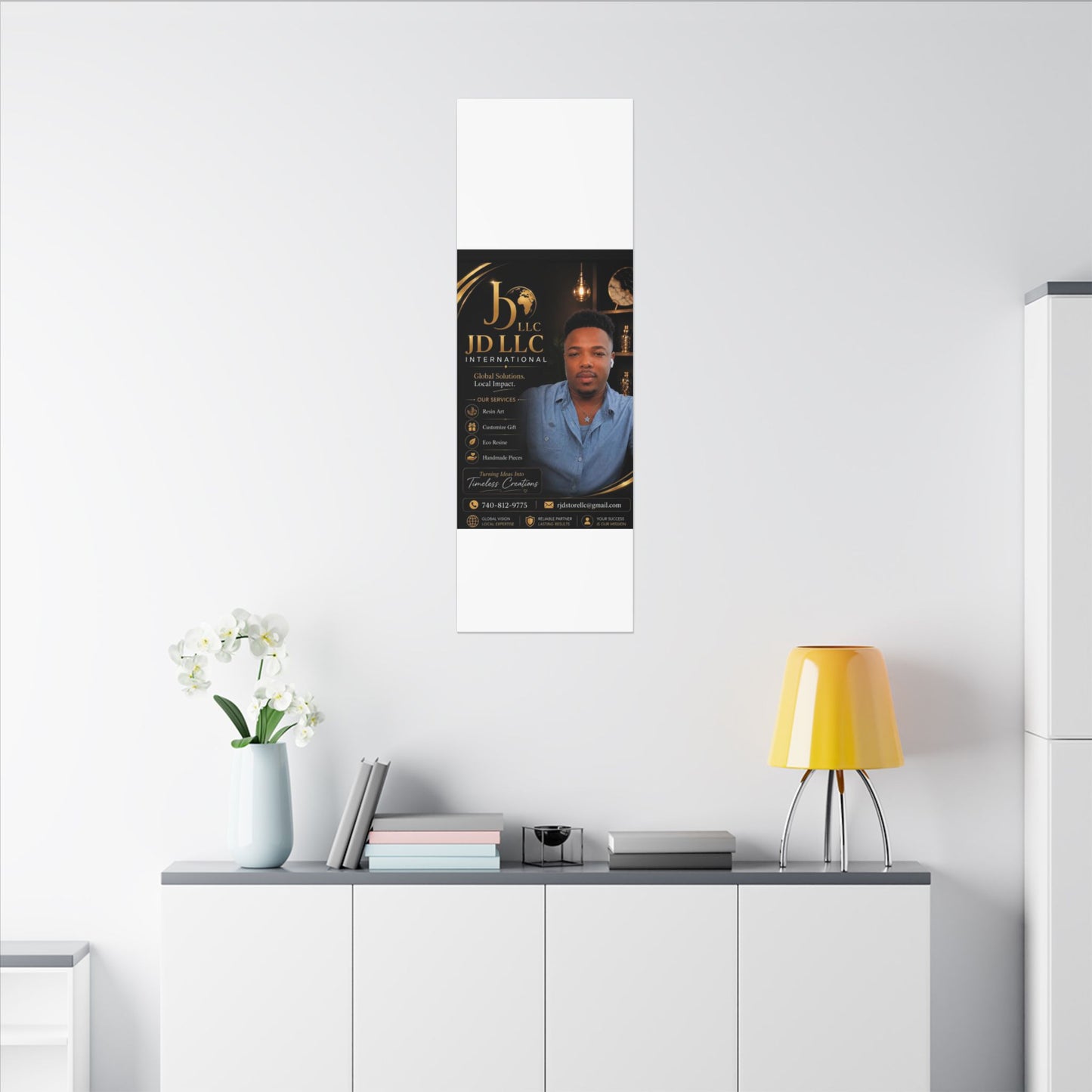 Matte Stretched Canvas - JD LLC International Business Portrait (Customizable)