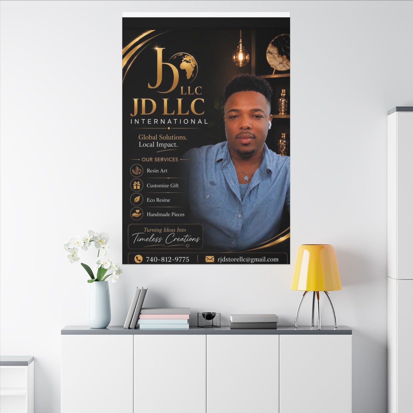 Matte Stretched Canvas - JD LLC International Business Portrait (Customizable)