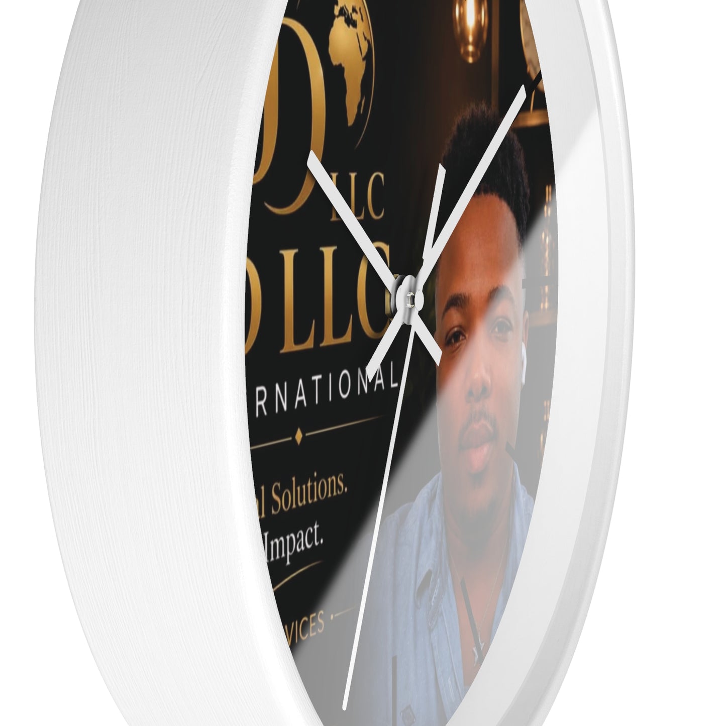JD LLC International Branded Wall Clock — Personalized Business Logo Clock