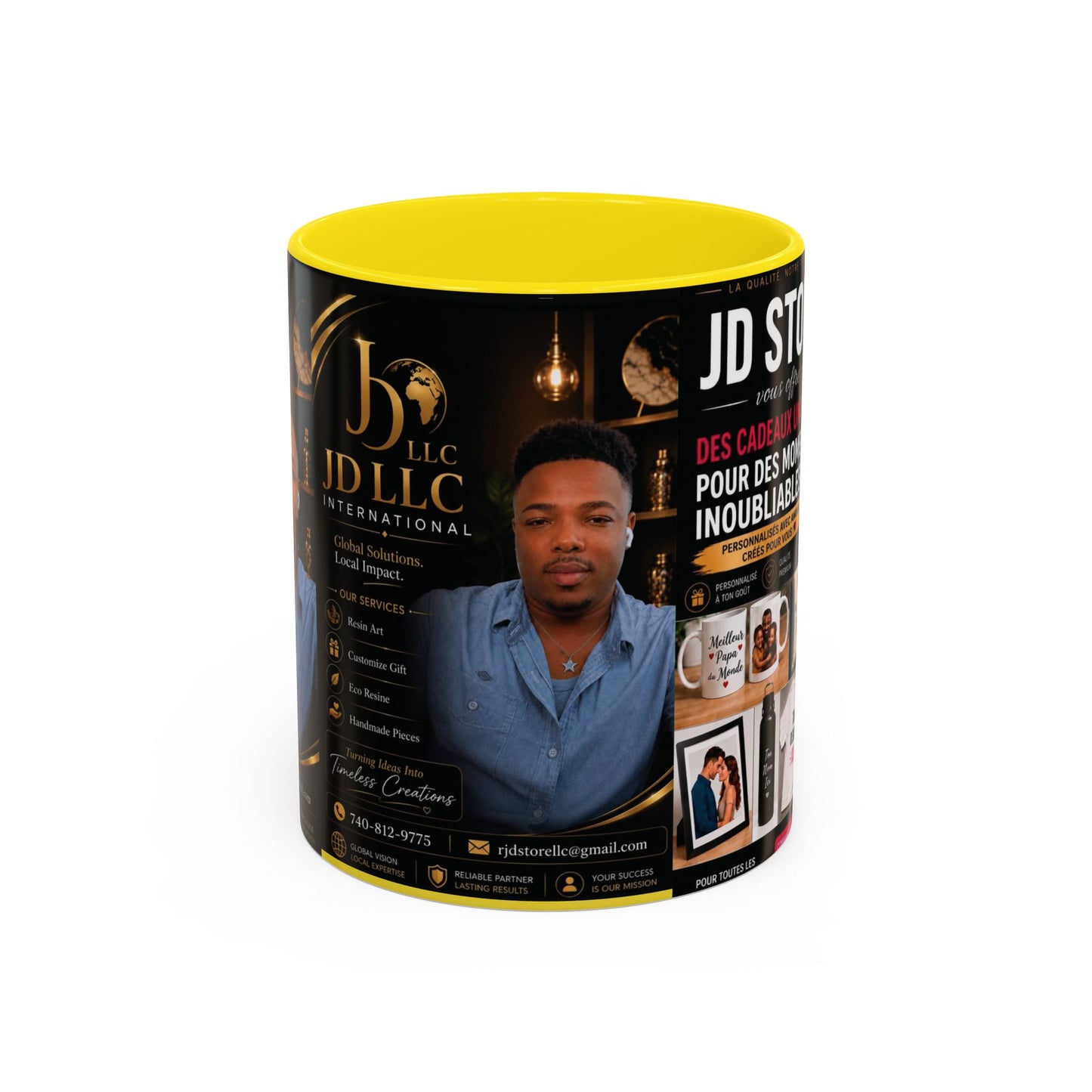 Photo Logo Accent Coffee Mug — Custom Branded Promotional Mug