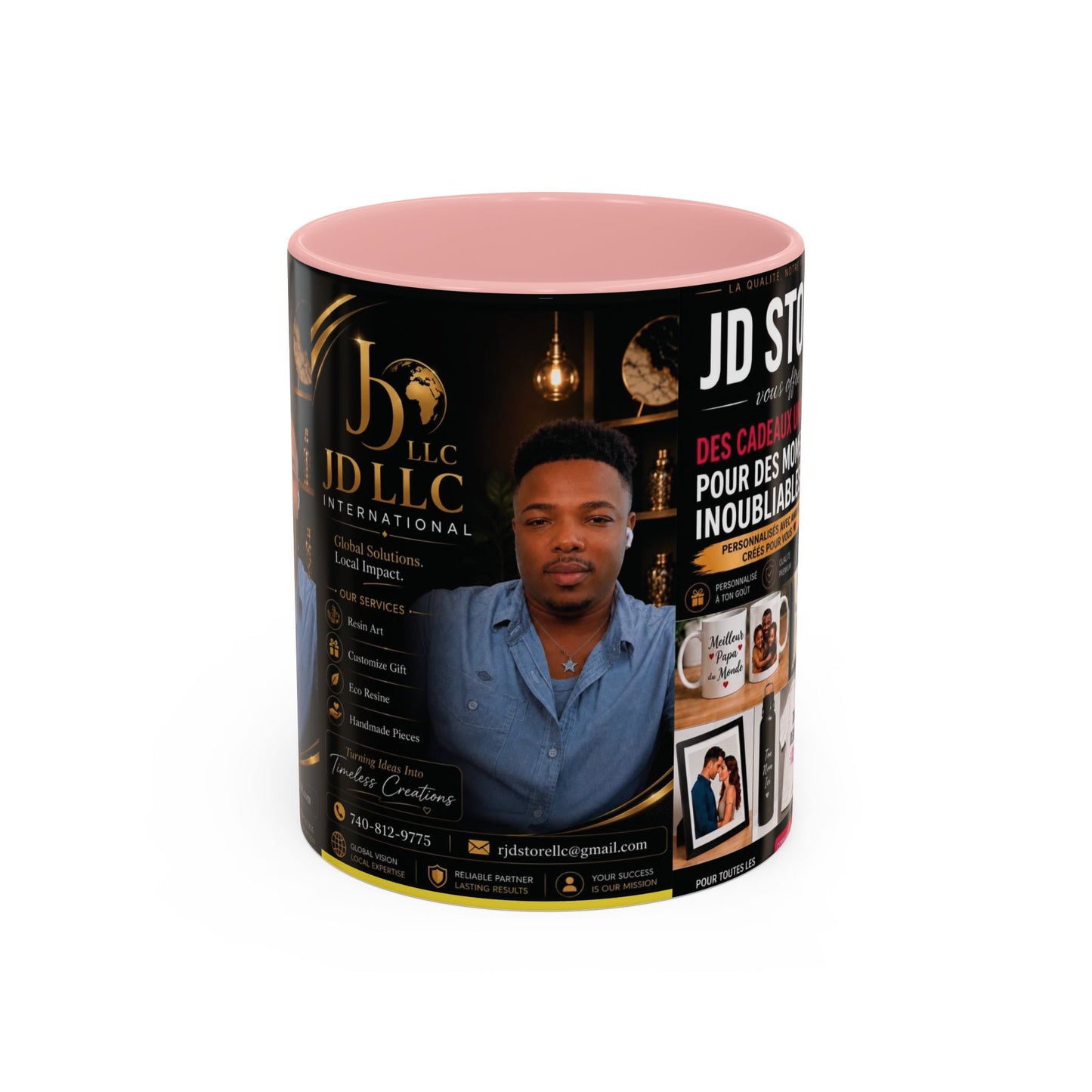 Photo Logo Accent Coffee Mug — Custom Branded Promotional Mug