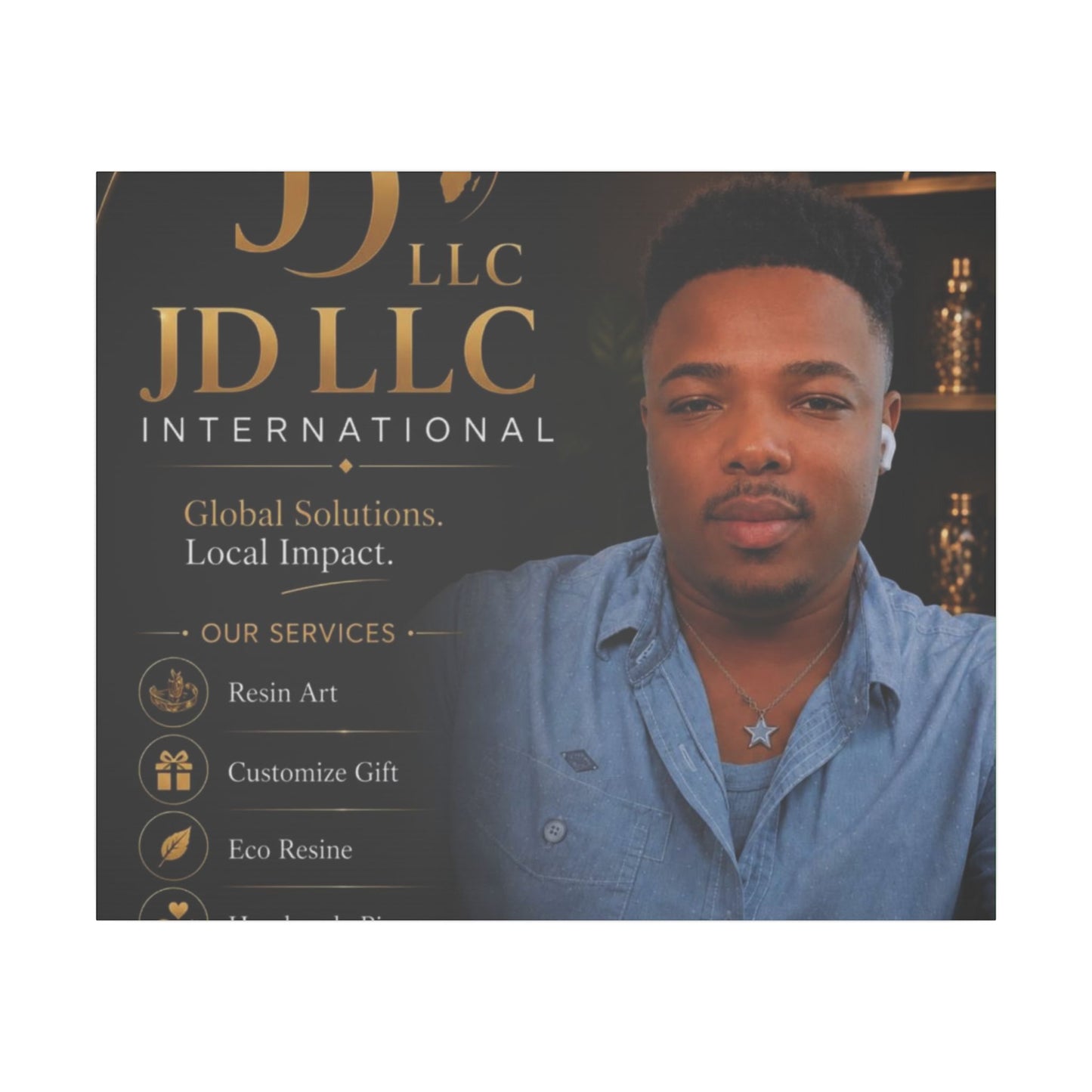 Matte Stretched Canvas - JD LLC International Business Portrait (Customizable)
