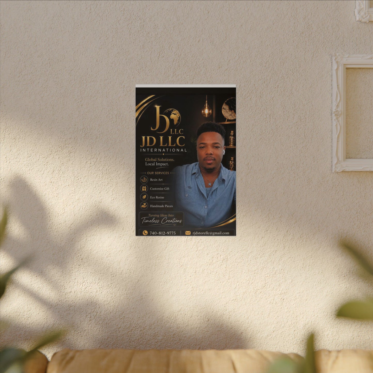 Matte Stretched Canvas - JD LLC International Business Portrait (Customizable)