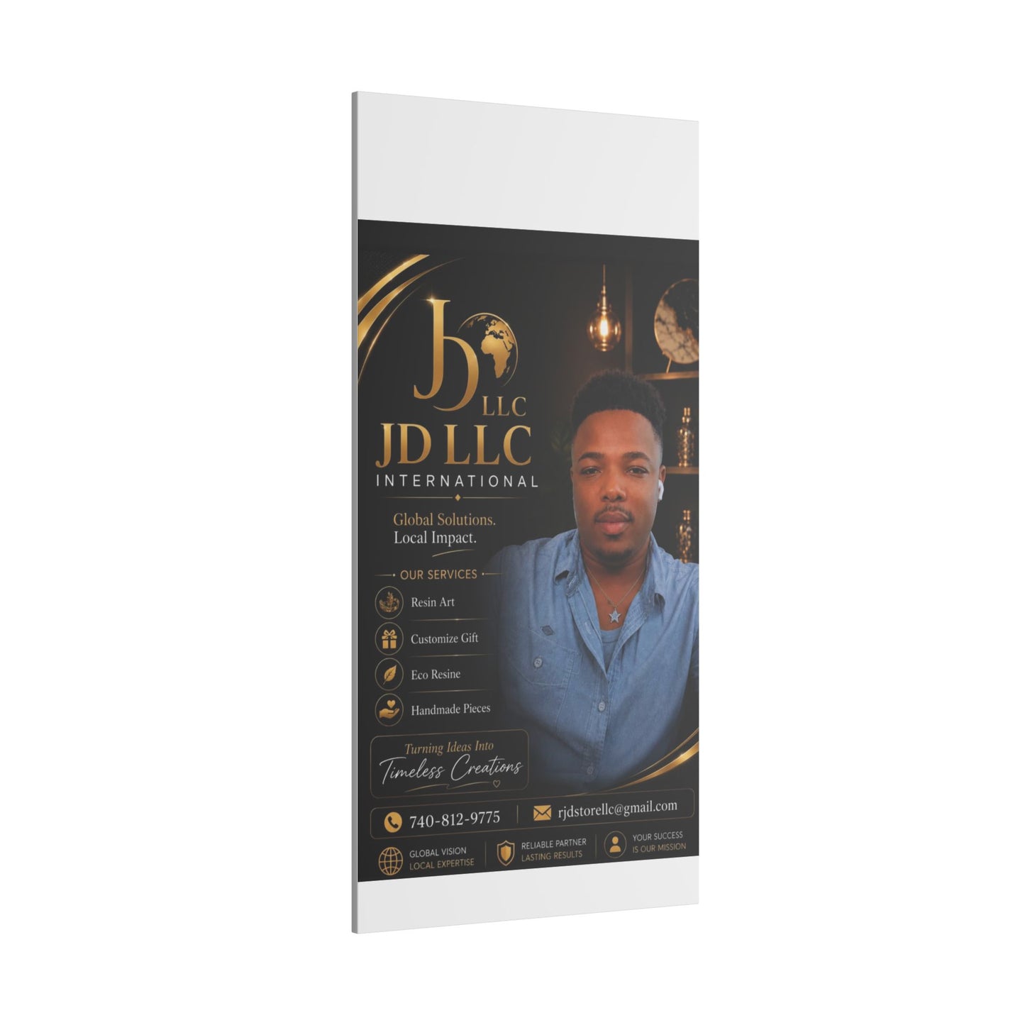 Matte Stretched Canvas - JD LLC International Business Portrait (Customizable)