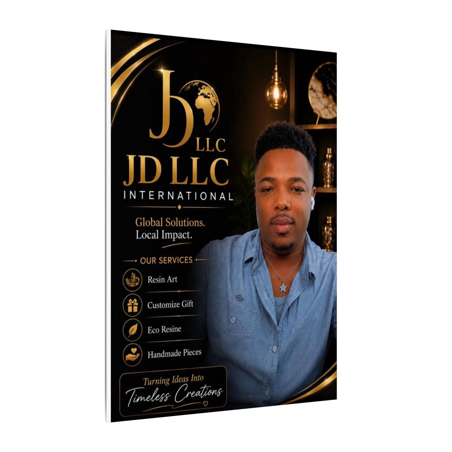 Matte Stretched Canvas - JD LLC International Business Portrait (Customizable)