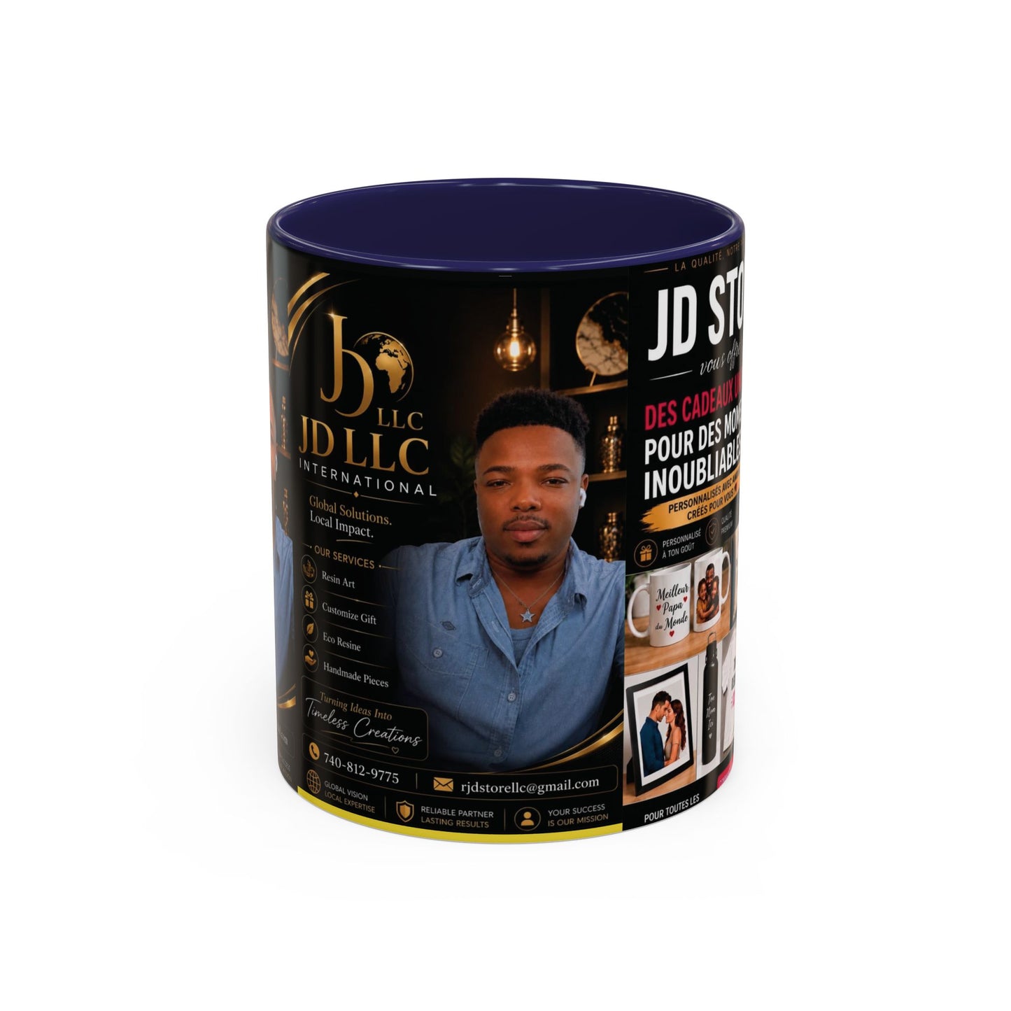 Photo Logo Accent Coffee Mug — Custom Branded Promotional Mug