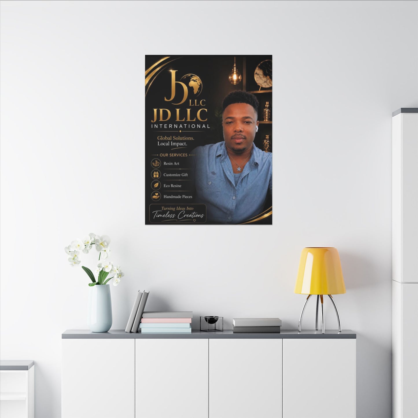 Matte Stretched Canvas - JD LLC International Business Portrait (Customizable)