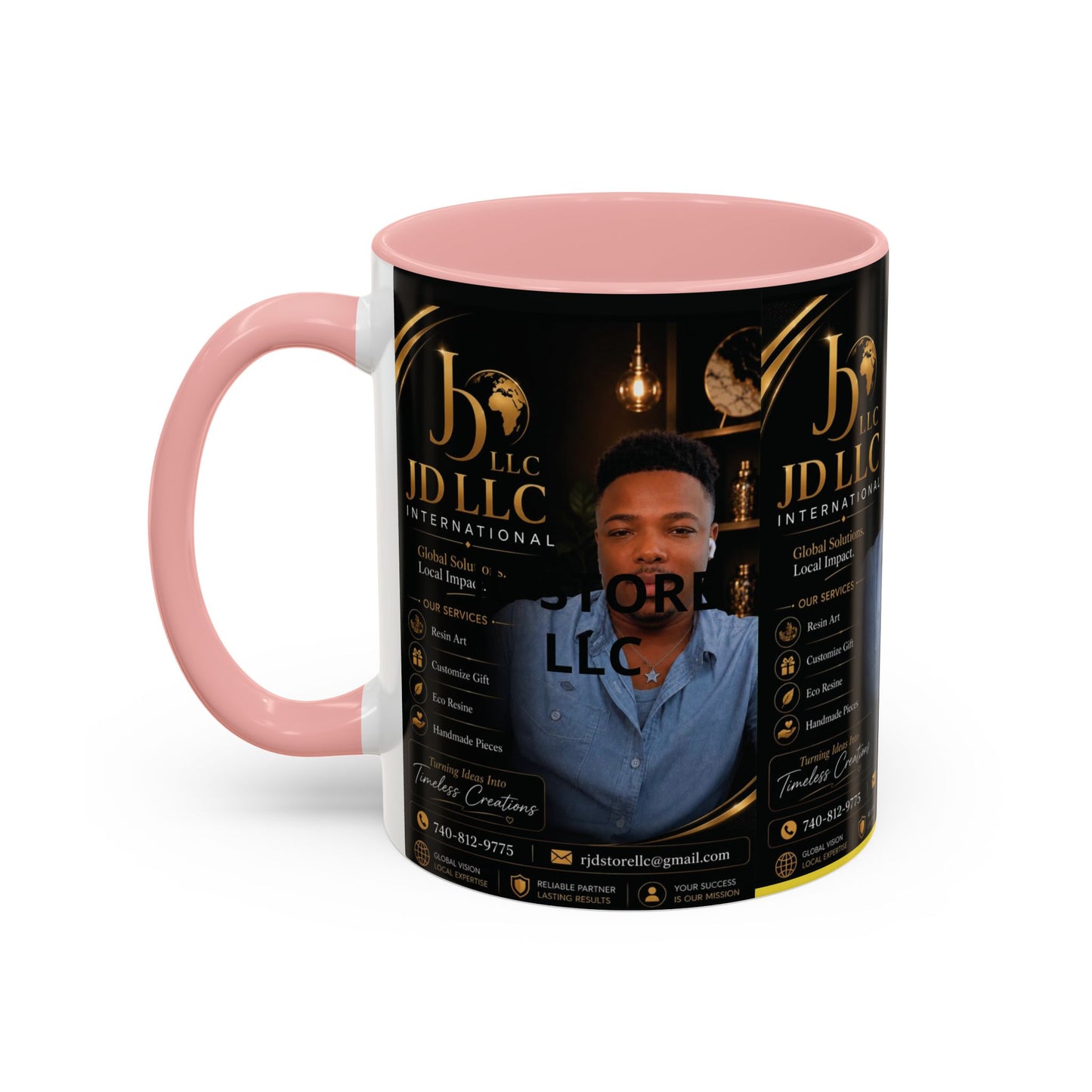 Photo Logo Accent Coffee Mug — Custom Branded Promotional Mug