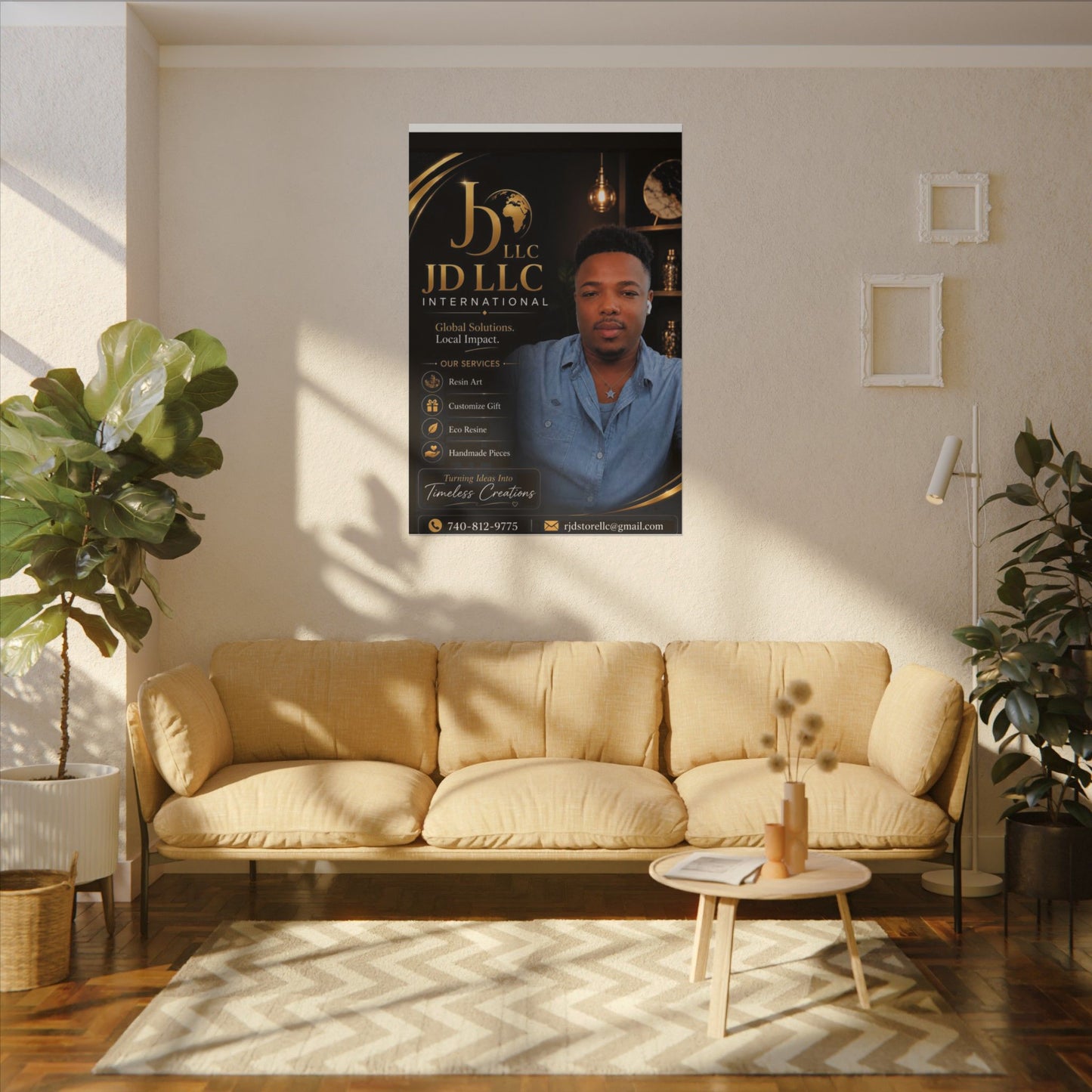 Matte Stretched Canvas - JD LLC International Business Portrait (Customizable)