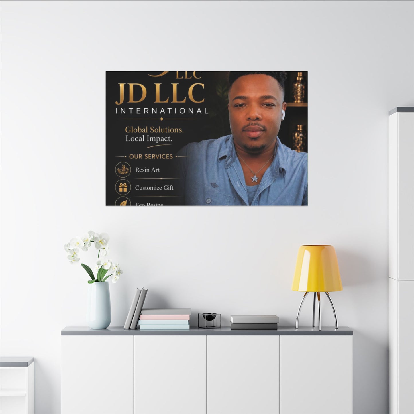 Matte Stretched Canvas - JD LLC International Business Portrait (Customizable)